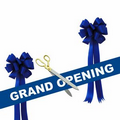 Grand Opening Kit-20" Ceremonial Scissors, Ribbon, Bows (Gold/Blue)